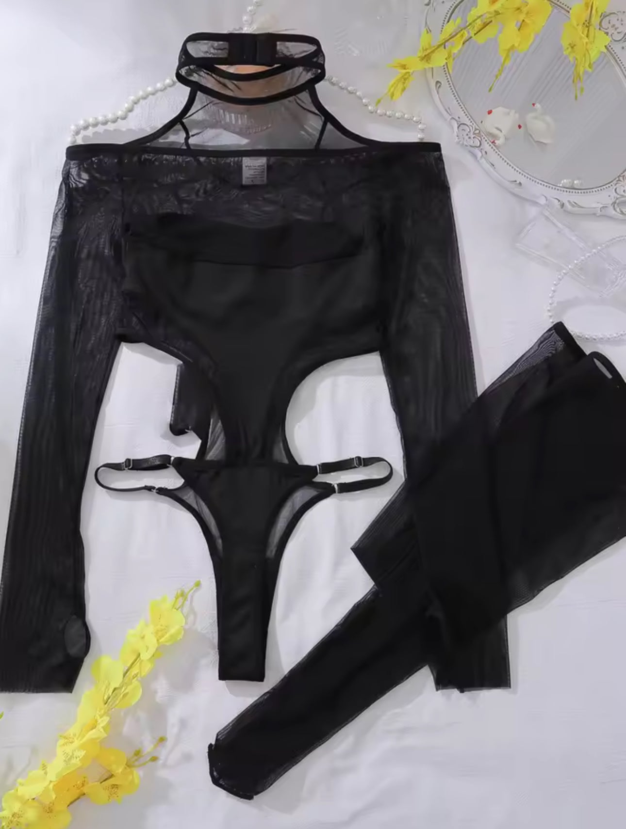 Midnight Illusion Mesh Bodysuit