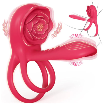 🔥2025 BloomVibe 15° Curve Boost Cock Ring – 4-in-1 Vibrating Couple Toy with Remote Control