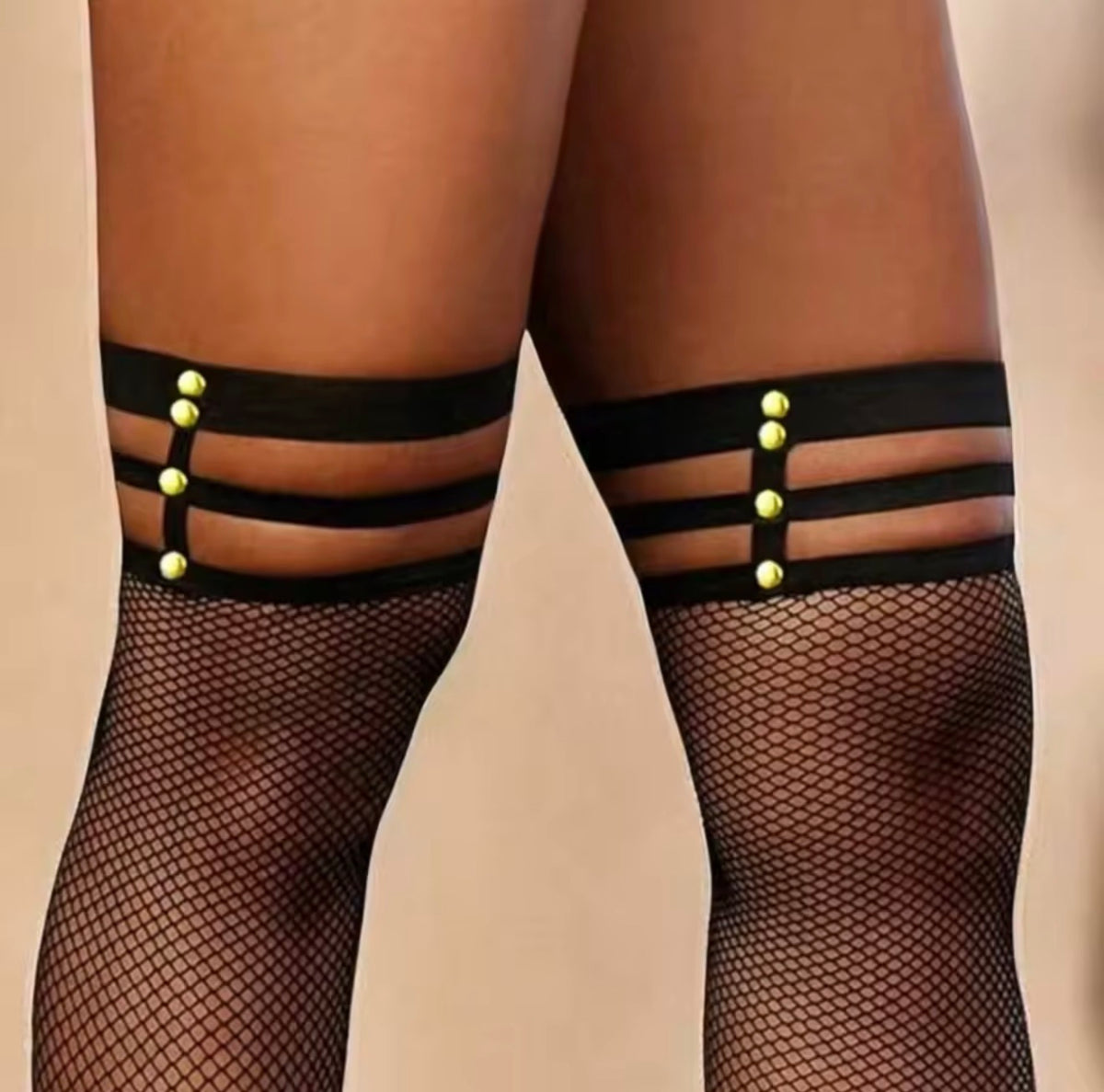 Ravenna Studded Fishnet Stockings