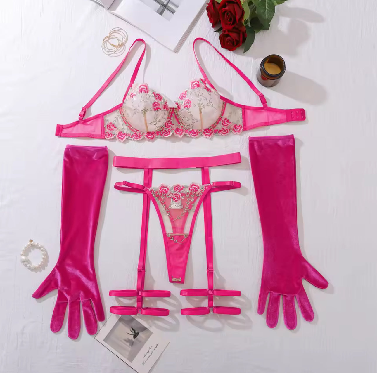 Rosé Garden Lingerie Set