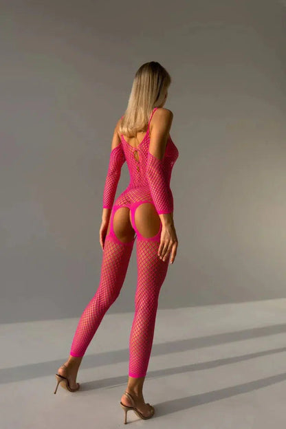 Pink Fishnet Bodystocking
