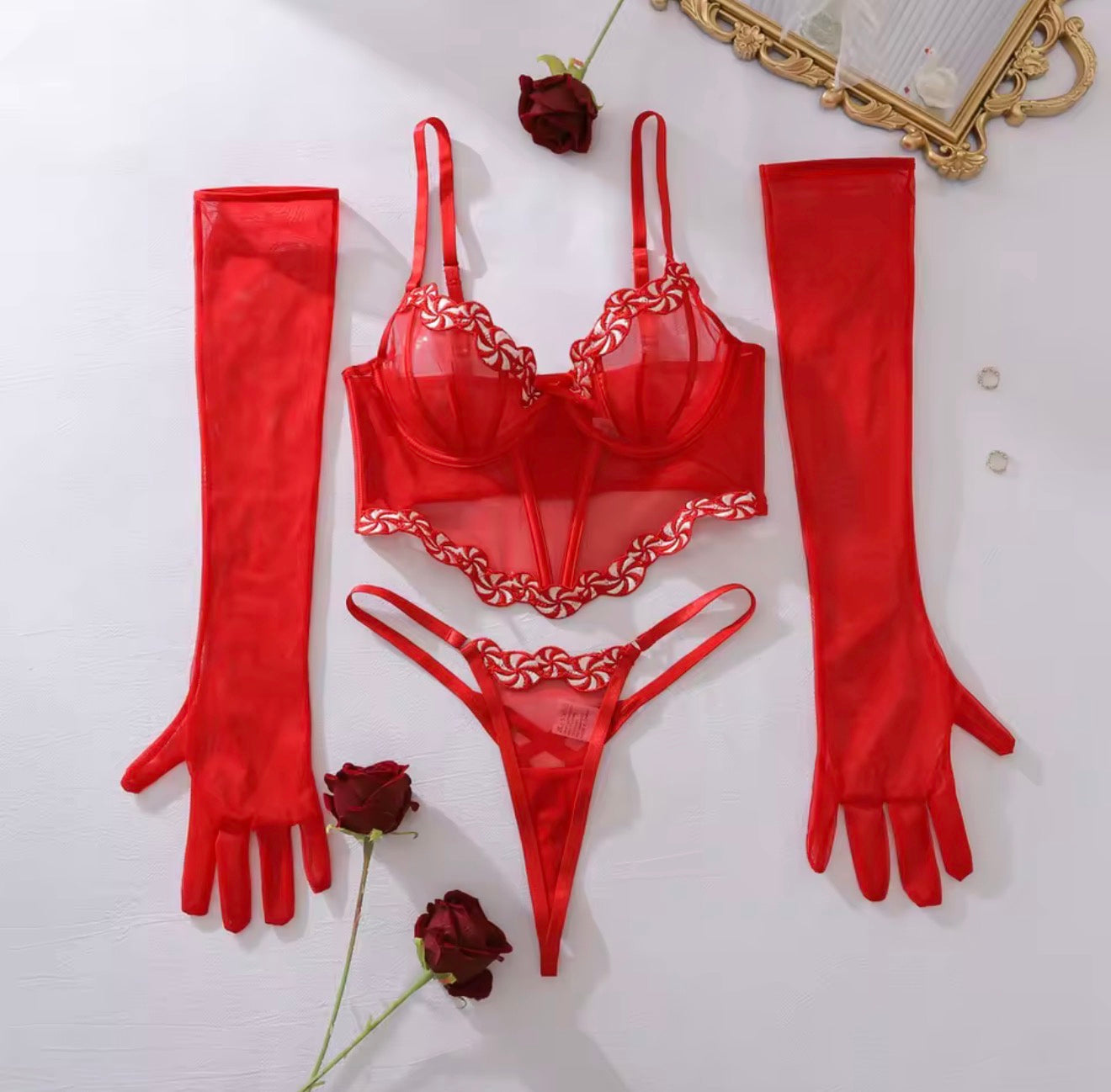 Bella Red Lingerie Set