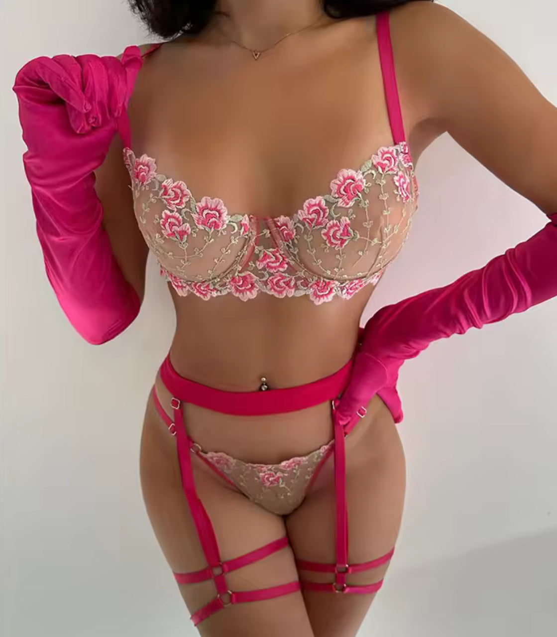 Rosé Garden Lingerie Set