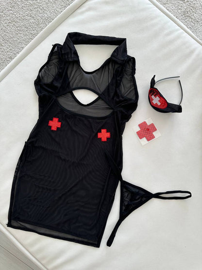 Black Nurse Cosplay Lingerie