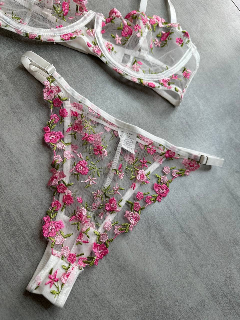 Pink Rose Lingerie Set