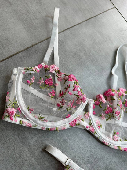 Pink Rose Lingerie Set