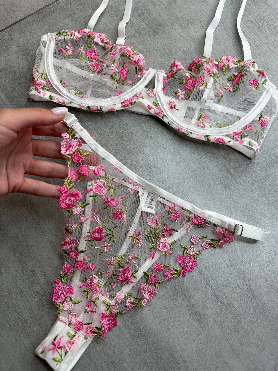 Pink Rose Lingerie Set