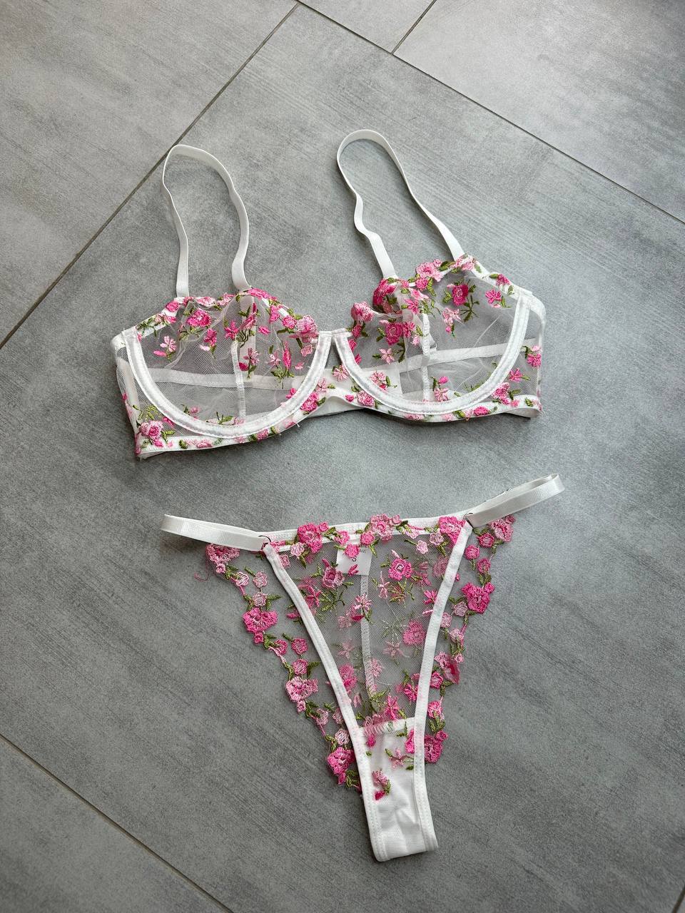 Pink Rose Lingerie Set