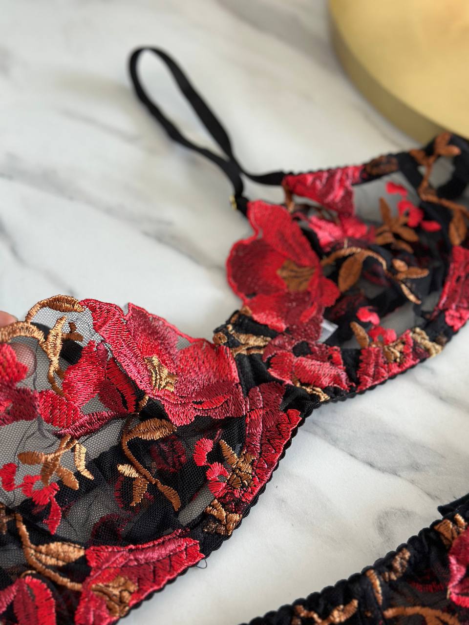 Red Radiance Flower Lingerie