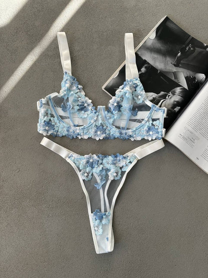 Petal Kiss Blue Lingerie