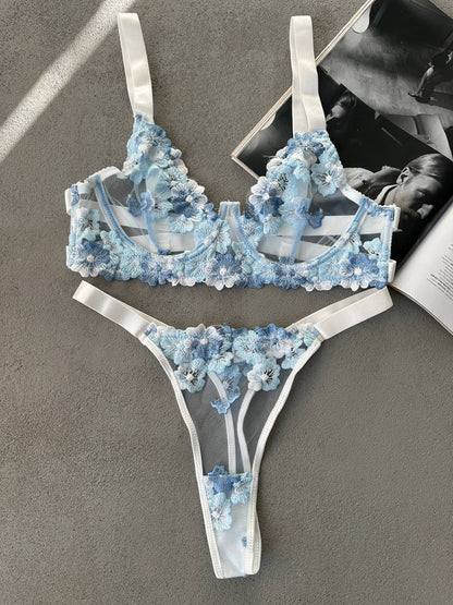 Petal Kiss Blue Lingerie