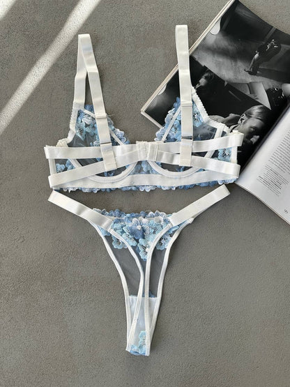 Petal Kiss Blue Lingerie